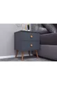 COMMODE MILAS, AVEC PIEDS EN BOIS, ANTHRACITE