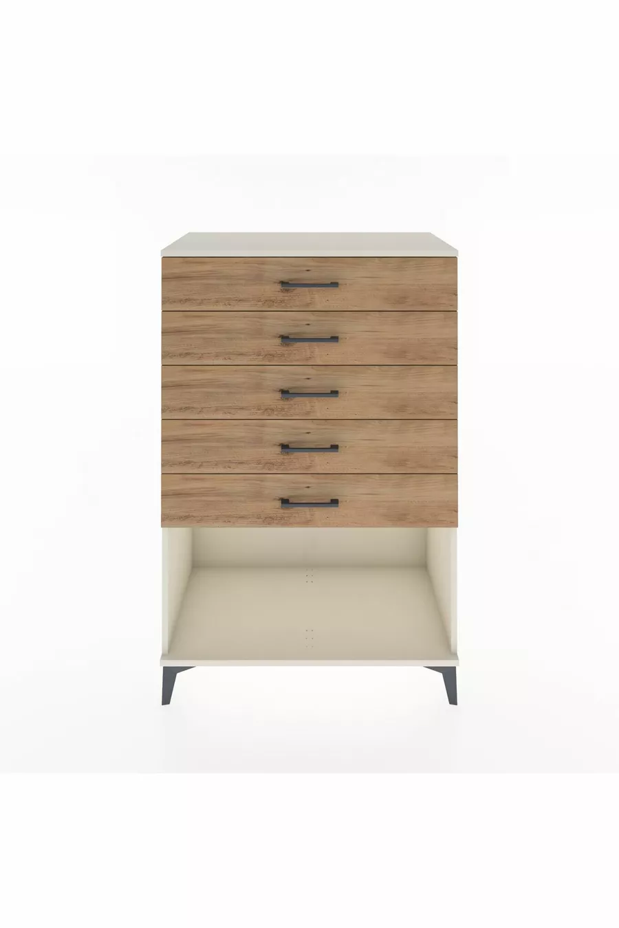 Armoire Hyperion 5 tiroirs Pierre de lune-Pin