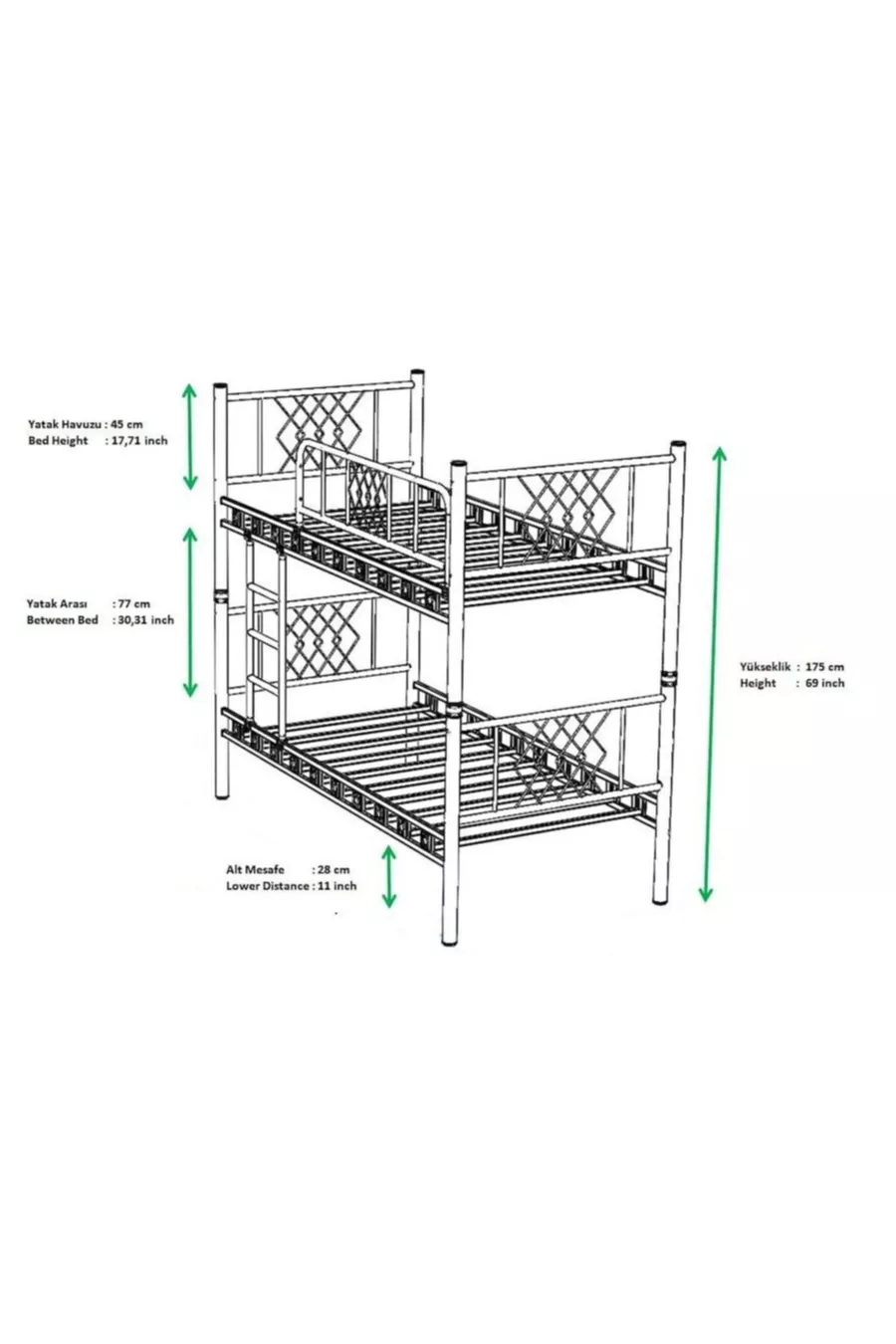 Lits superposés métalliques pour chambre d'enfant