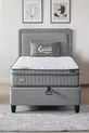 Ensemble 3 pièces Melisa : Sommier coffre une place + Matelas viscoélastique orthopédique antibactérien complet + Tête de lit