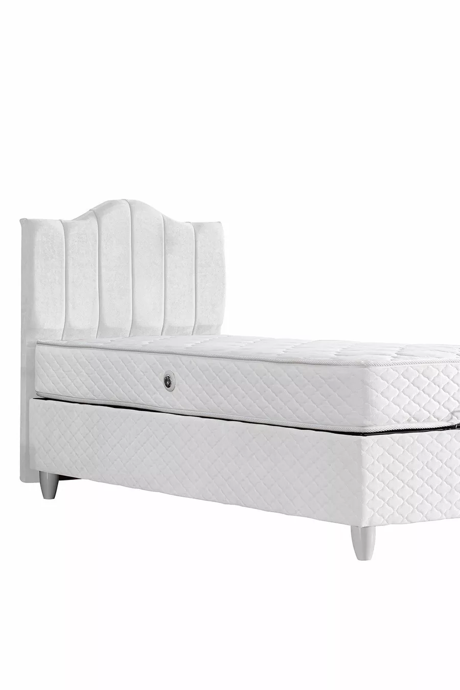 Sommier, Ensemble Double Tendence, Tête de lit simple - Blanc