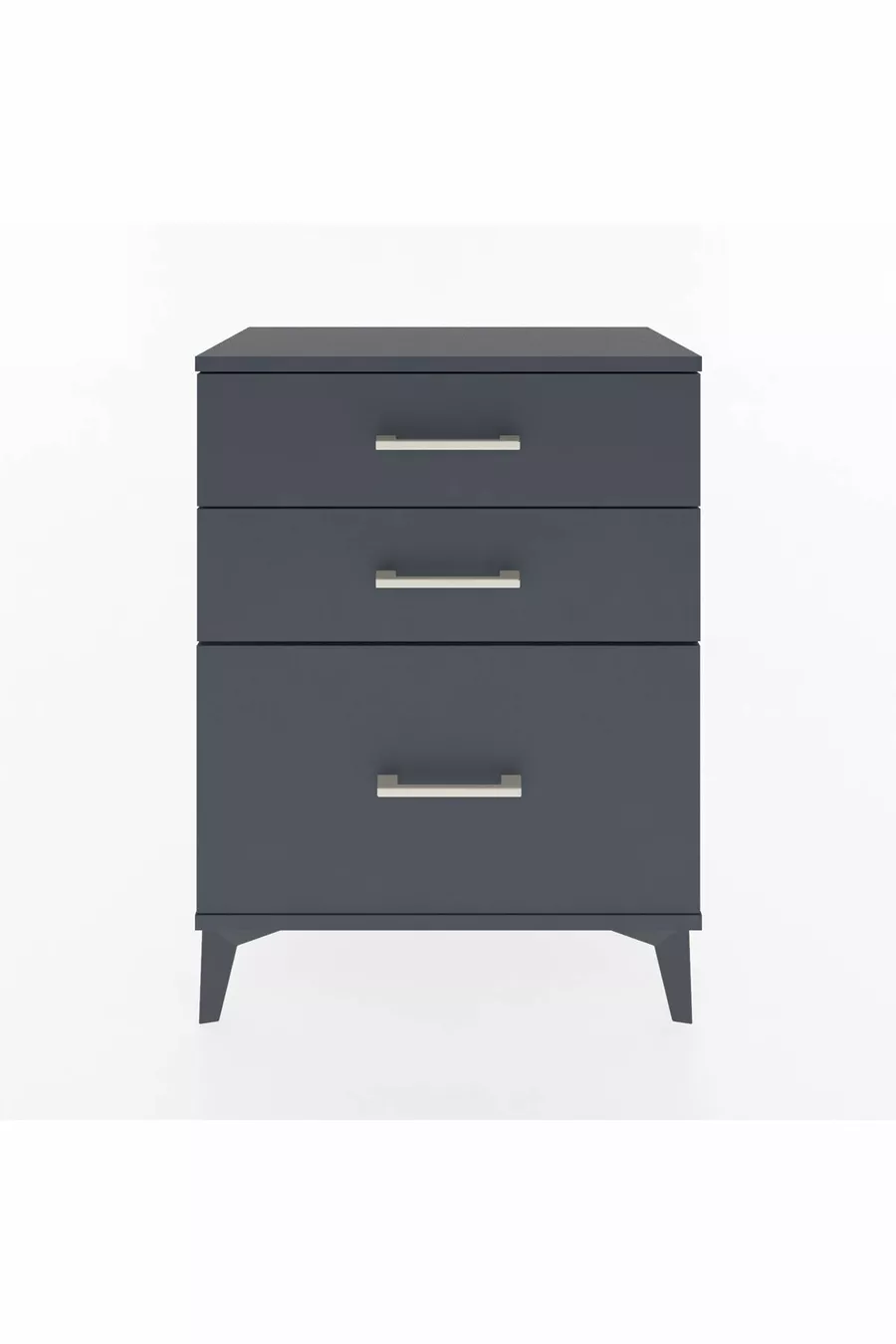 Chevet Arges 3 tiroirs Anthracite-Anthracite