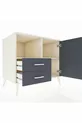 Commode Kronos avec 2 étagères, 2 tiroirs et 1 porte, Pierre de Lune-Anthracite
