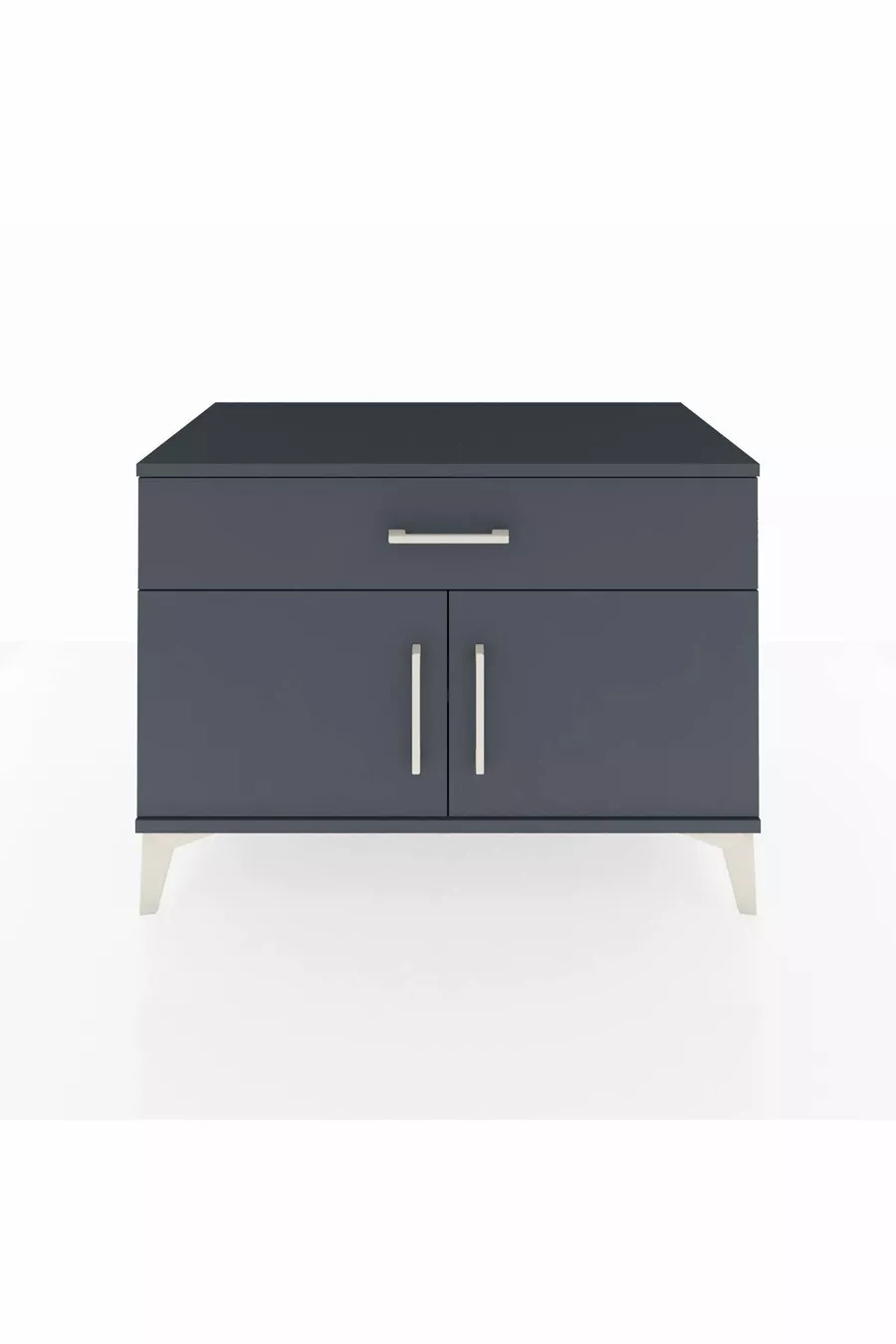 Commode Hyperion à une étagère, un tiroir et deux portes, Anthracite-Anthracite