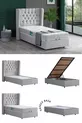 Riga Lit Simple en MDF, Gris Clair (Hors Tête de Lit et Matelas)