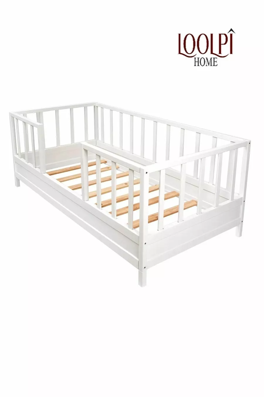 Lit pour bébé et enfant unisexe en bois naturel