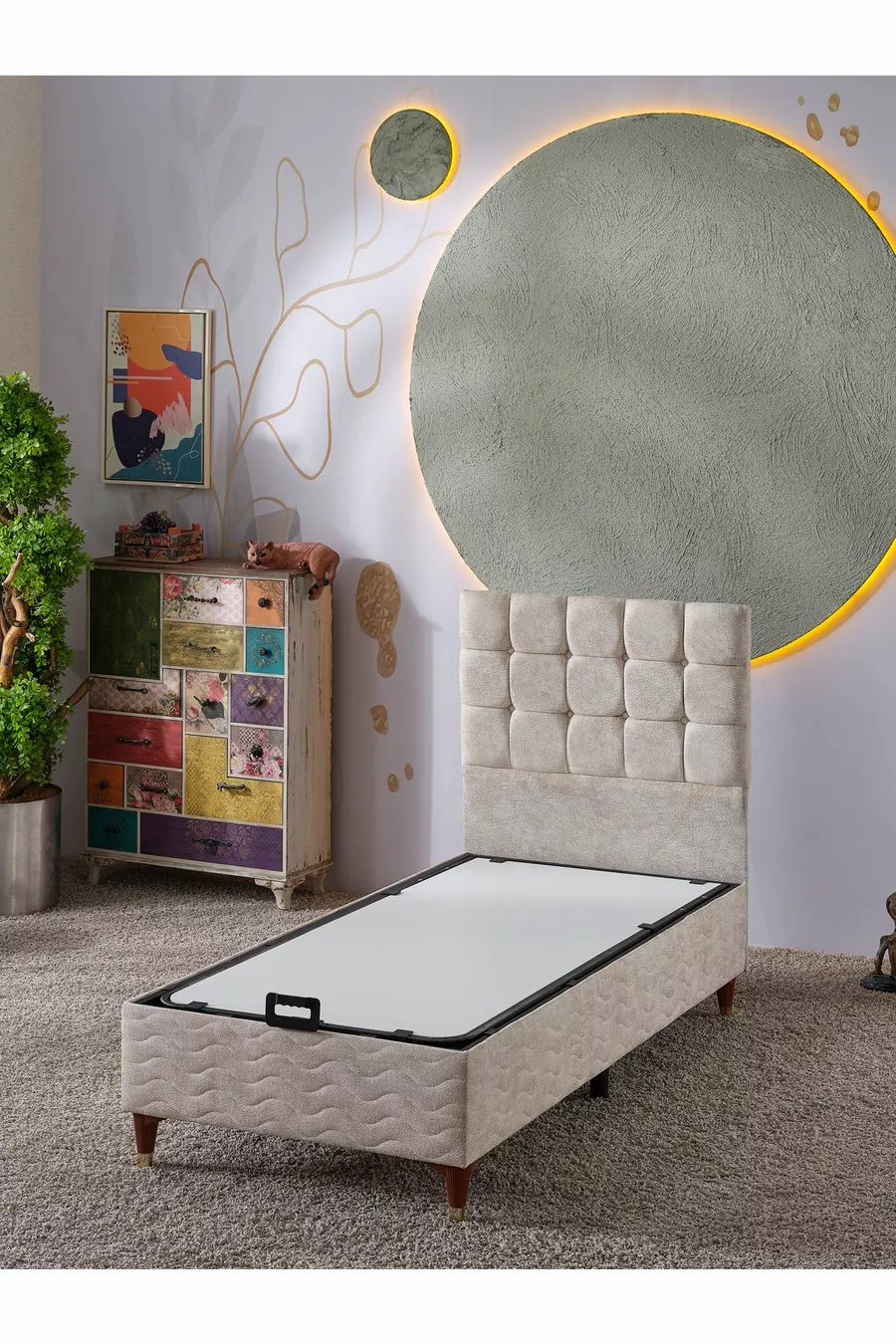 Ensemble Bengü pour une personne 3 pièces Lit + Sommier + Tête de lit