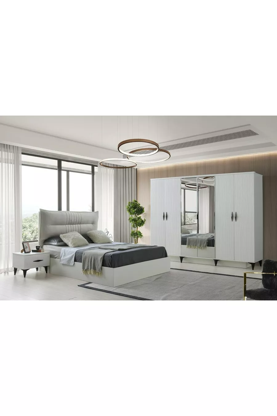 ENSEMBLE DE CHAMBRE À COUCHER EN MDF DE SAPIN