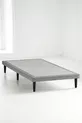Niron Lit Simple - Sommier Simple - Cadre Métallique, Pieds Hauts et Lit en Tissu Lin