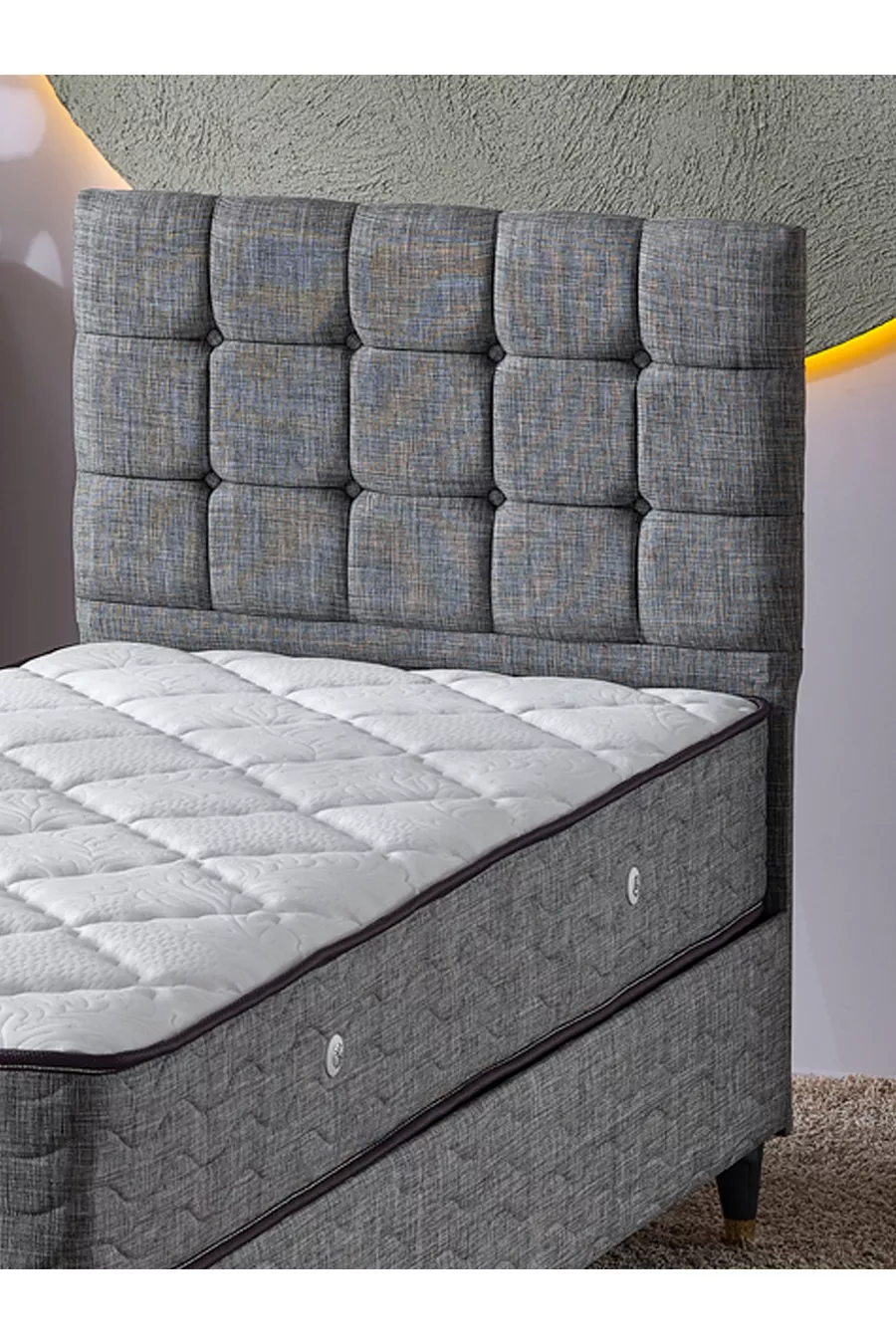 Ensemble 3 pièces Bengü (Base + Tête de lit + Matelas)