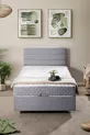 Sofia Ensemble Literie Comfort avec Cadre et Tête de Lit Simple Gris Clair