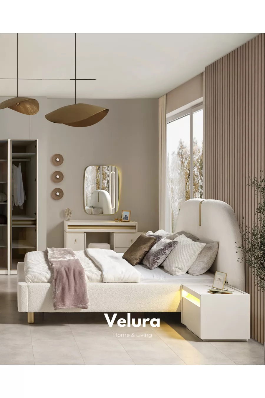 Chambre à coucher Bern avec lit et armoire
