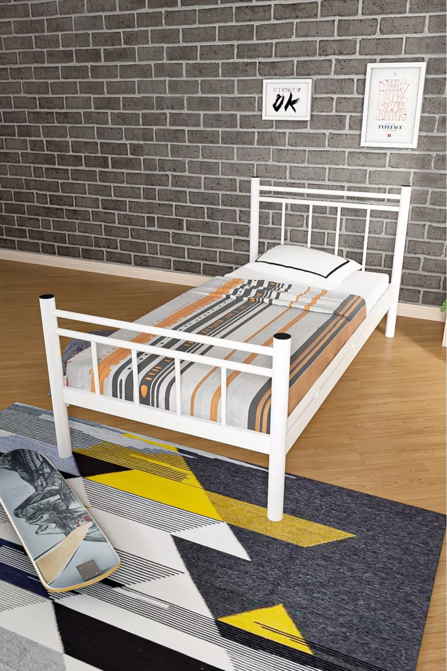 Lit en métal forgé pour une personne - (SANS MATELAS)