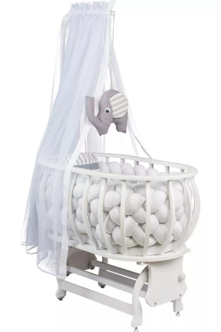 Lina Panier Berceau en Bois Berceau en Bois Tressé avec Ensemble de Sommeil en Bois Naturel