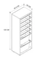 Armoire à 7 paniers Armoire polyvalente Armoire à jouets Pera Saphir Chêne