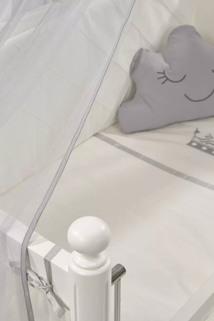 Berceau à bascule en bois Mondo Anne Yanı cm (blanc-gris motif)