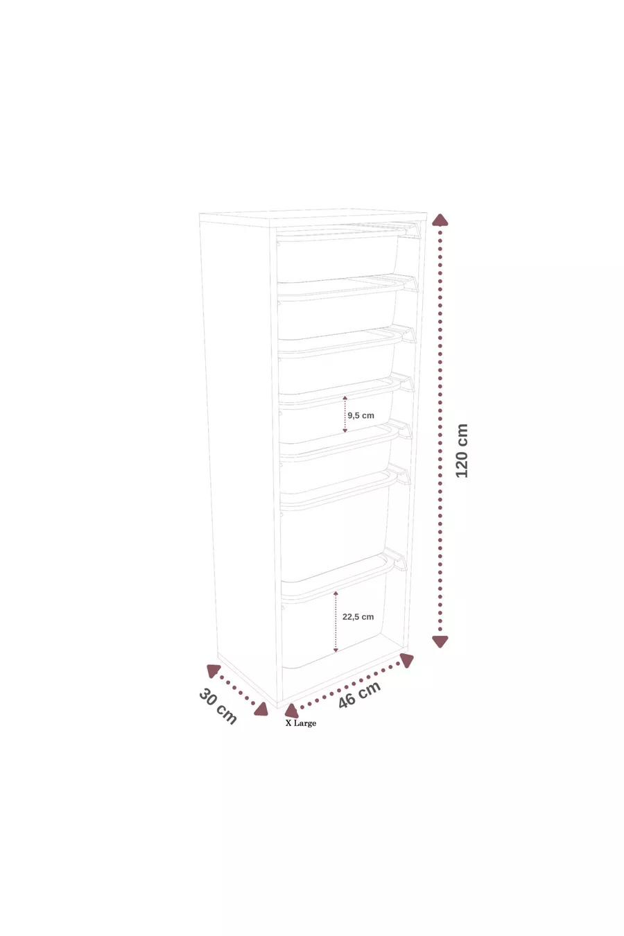 % MDF - Armoire à Jouets XL Mono 9 Paniers