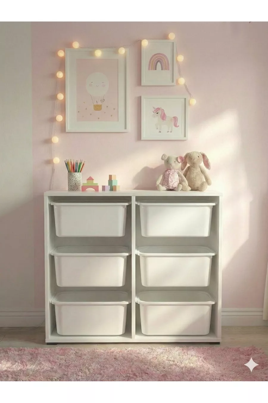 Armoire de Jouets Polyvalente à 6 Tiroirs et Unité de Rangement – Organisateur de Chambre d’Enfant avec ÉTIQUETTE CADEAU