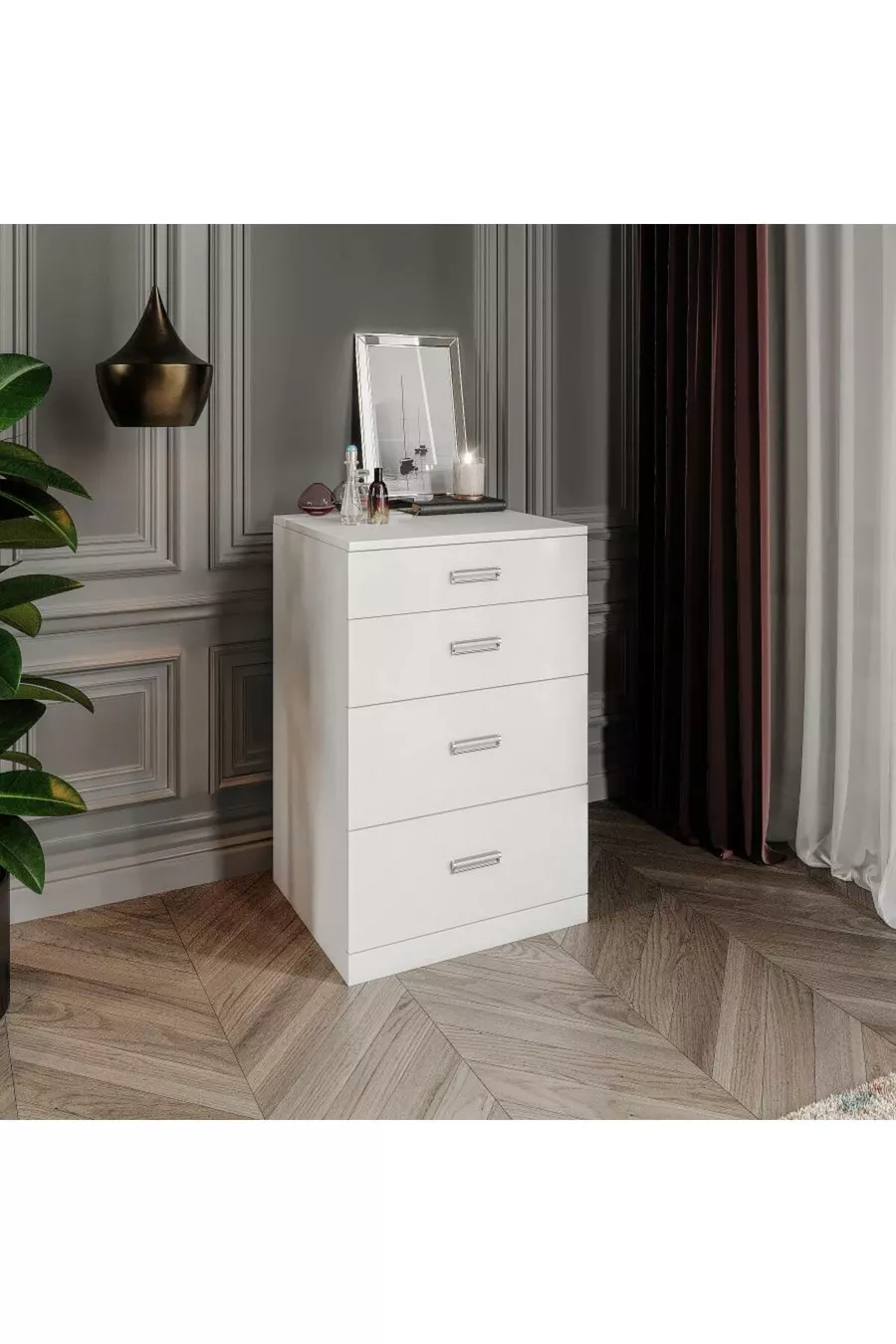Merlin Mobilier Table de Maquillage Polyvalente avec 3 Tiroirs et Pouf Princesse