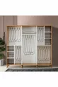 Ücretsiz Montaj Komple Mdf Sport 6 Kapaklı Atlantik Çam-beyaz Gardırop Elbise Dolabı