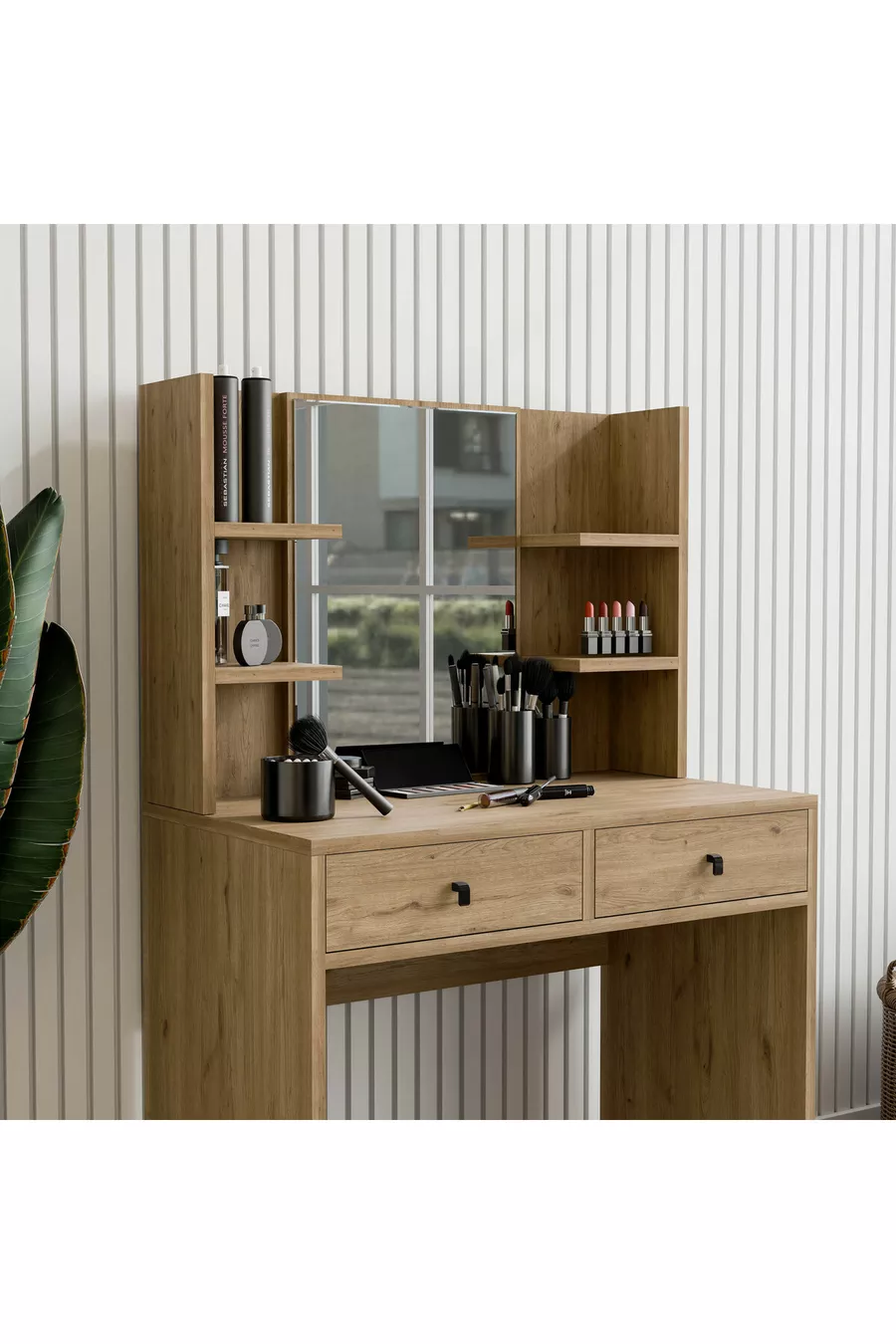  PANIER DE TABLE DE MAQUILLAGE CM MIROIR BRILLANT AVEC 2 TIROIRS