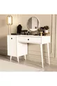 LOVE MIROIR (SUR PIED EN BOIS) TABLE DE MAQUILLAGE AVEC TIROIRS - AVEC PORTES EN MDF BLANC CM