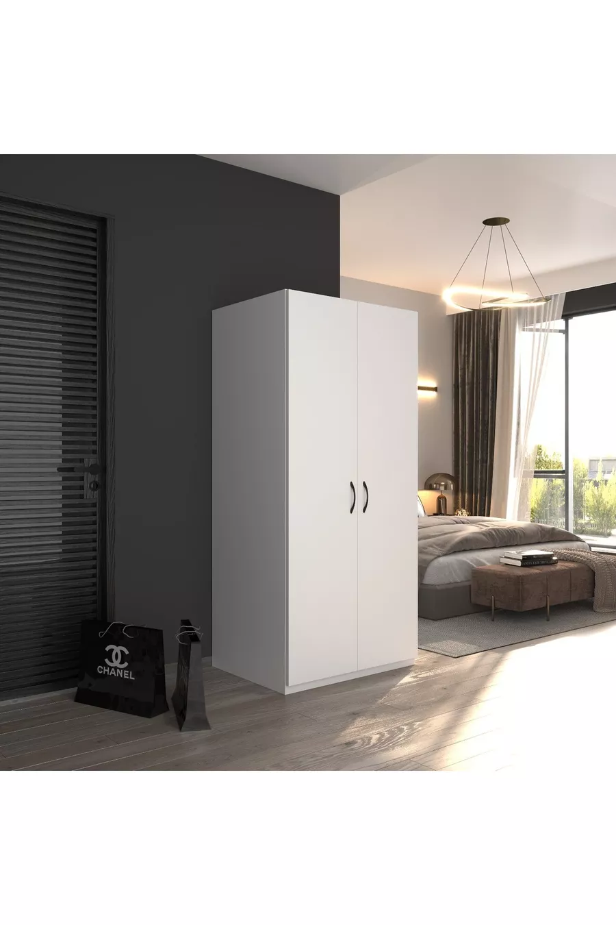 Armoire à vêtements à 2 portes Blanche 