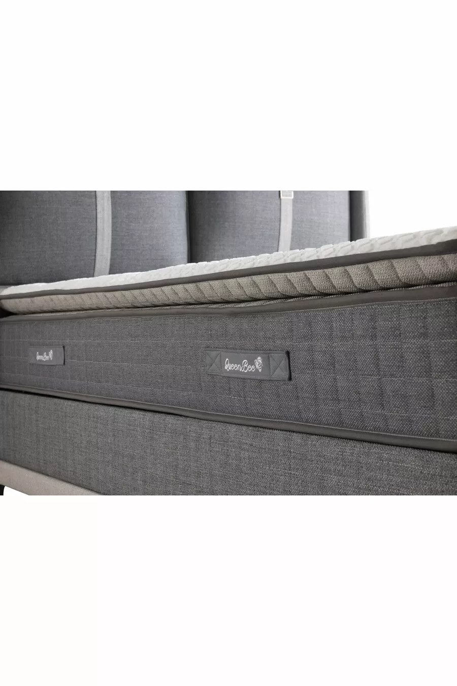 Matelas orthopédique Napol gris en peluche avec poche et ressorts
