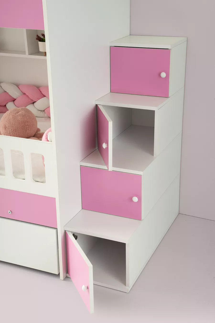 Lit superposé Berlin / 2 lits escamotables avec matelas à ressorts en bambou inclus