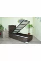 Base Tête Métal Acier * Tissu Marron Foncé en Poil de Cheval Fait Main