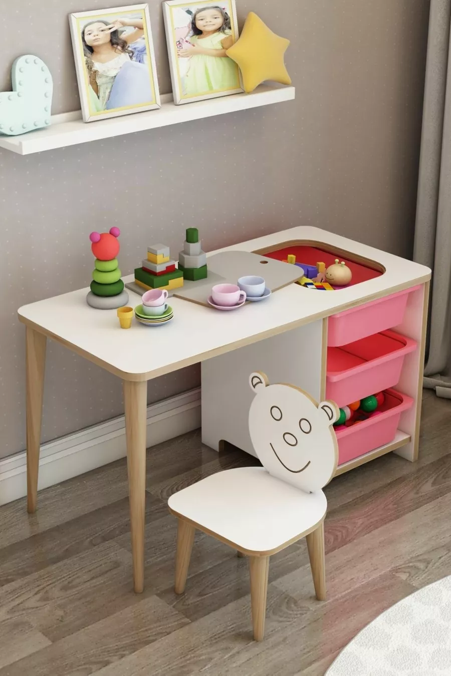 Bureau pour enfants, table de jeu et d'activités, table été-hiver Pmb_spt_san