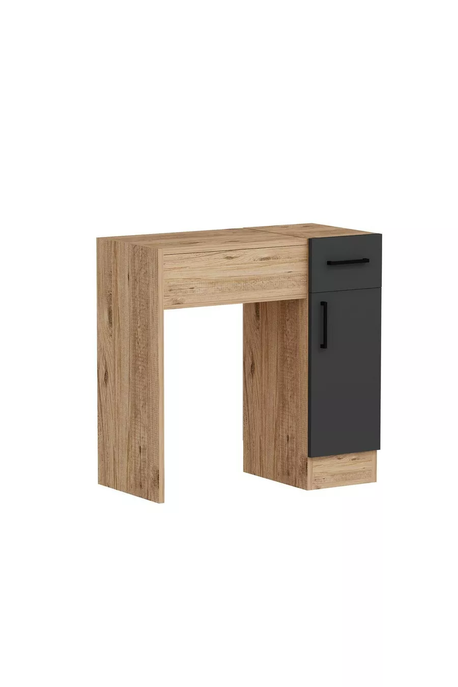 Coiffeuse Miroir en Anthracite Pin Atlantique Perle – Avec Tiroirs, Armoire & Design Élégant