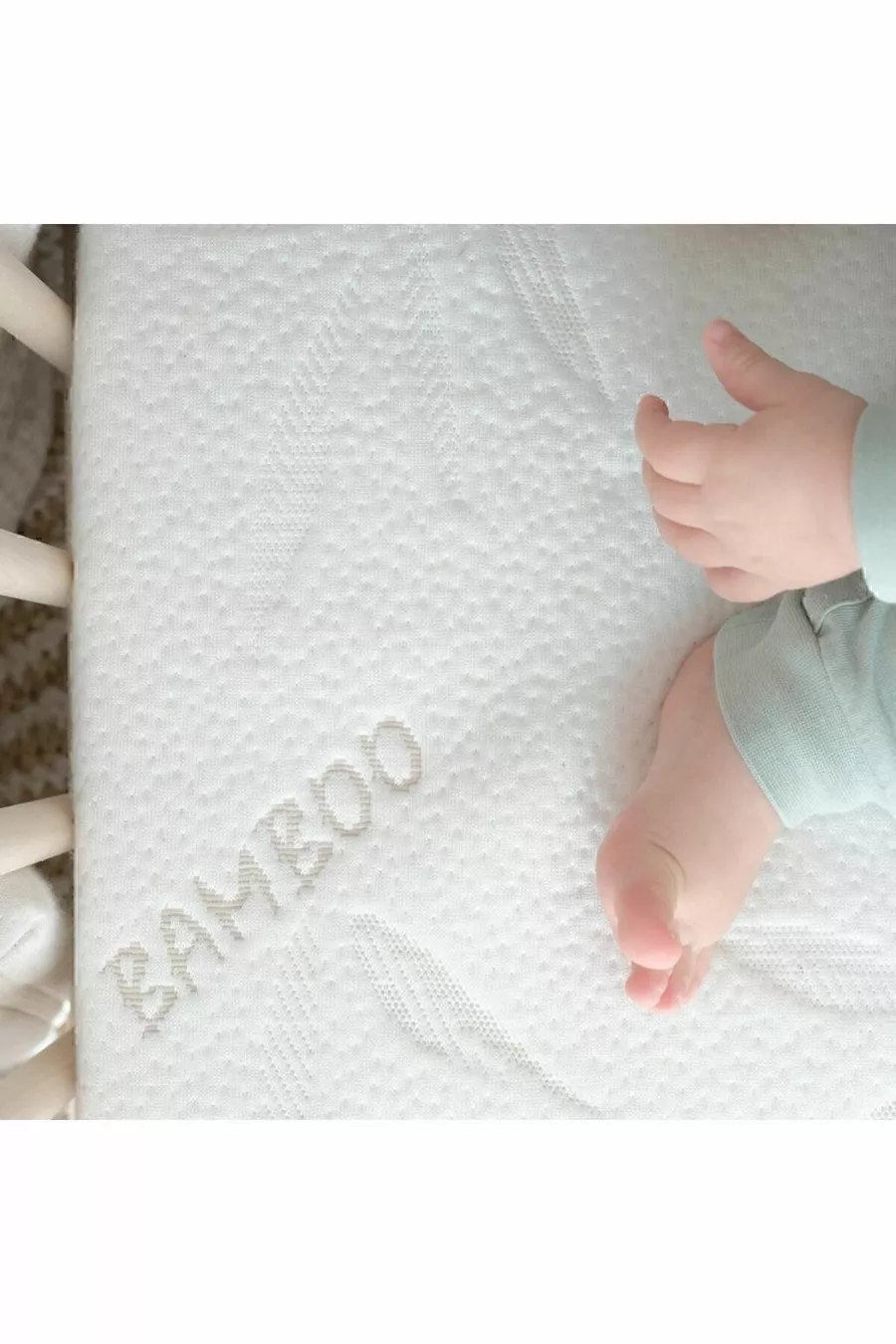 Matelas de parc doux orthopédique en bambou et coton, linge de lit de parc avec fermeture éclair 7 cm