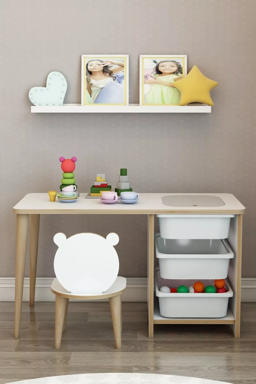 Bureau pour enfants, table de jeu et d'activités, table été-hiver Byz_spt_san