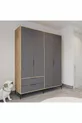 Armoire Aden anthracite complet à 4 portes avec tiroirs, penderie, armoire avec étagères