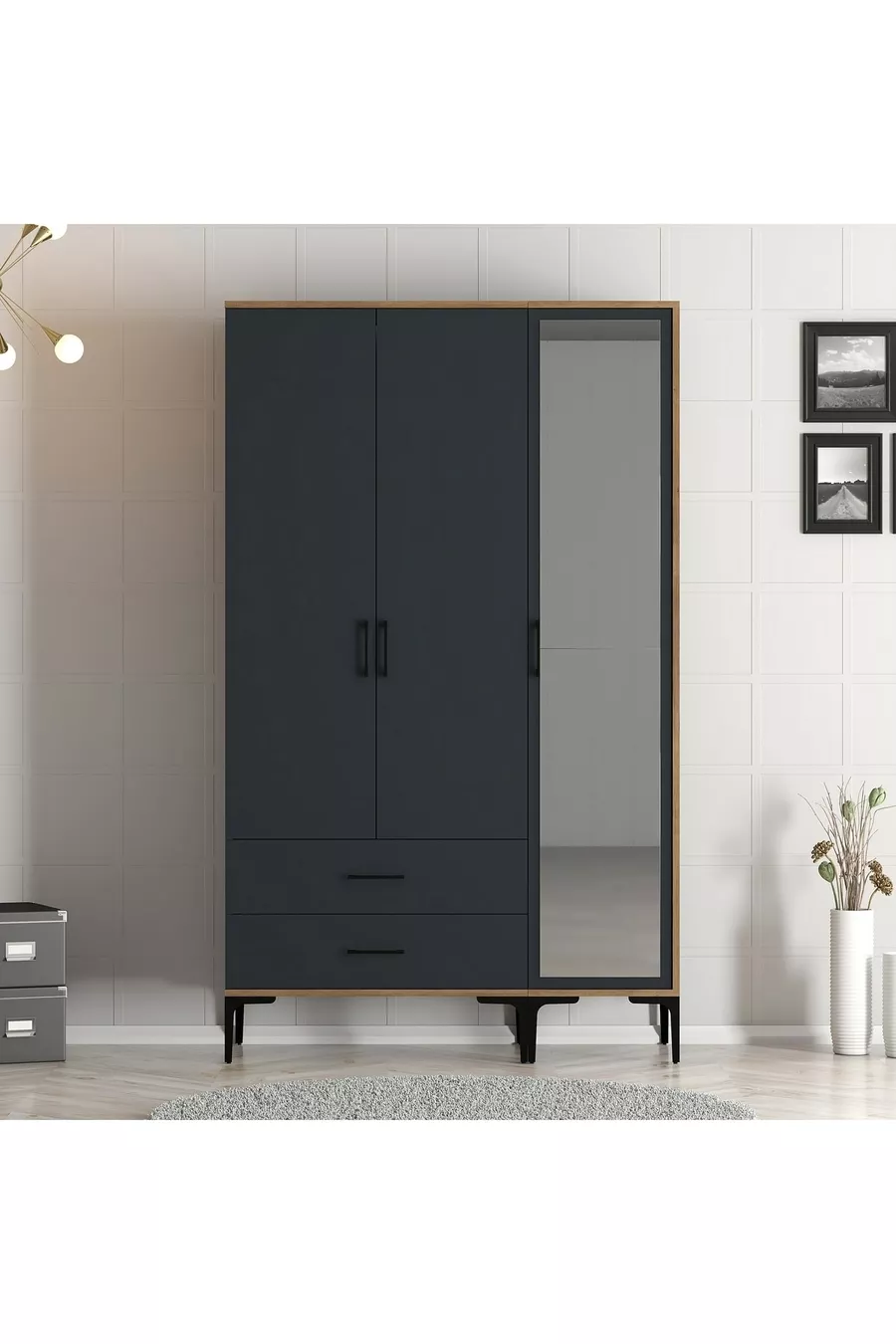 Armoire à 3 portes Kumsal Rt - Anthracite