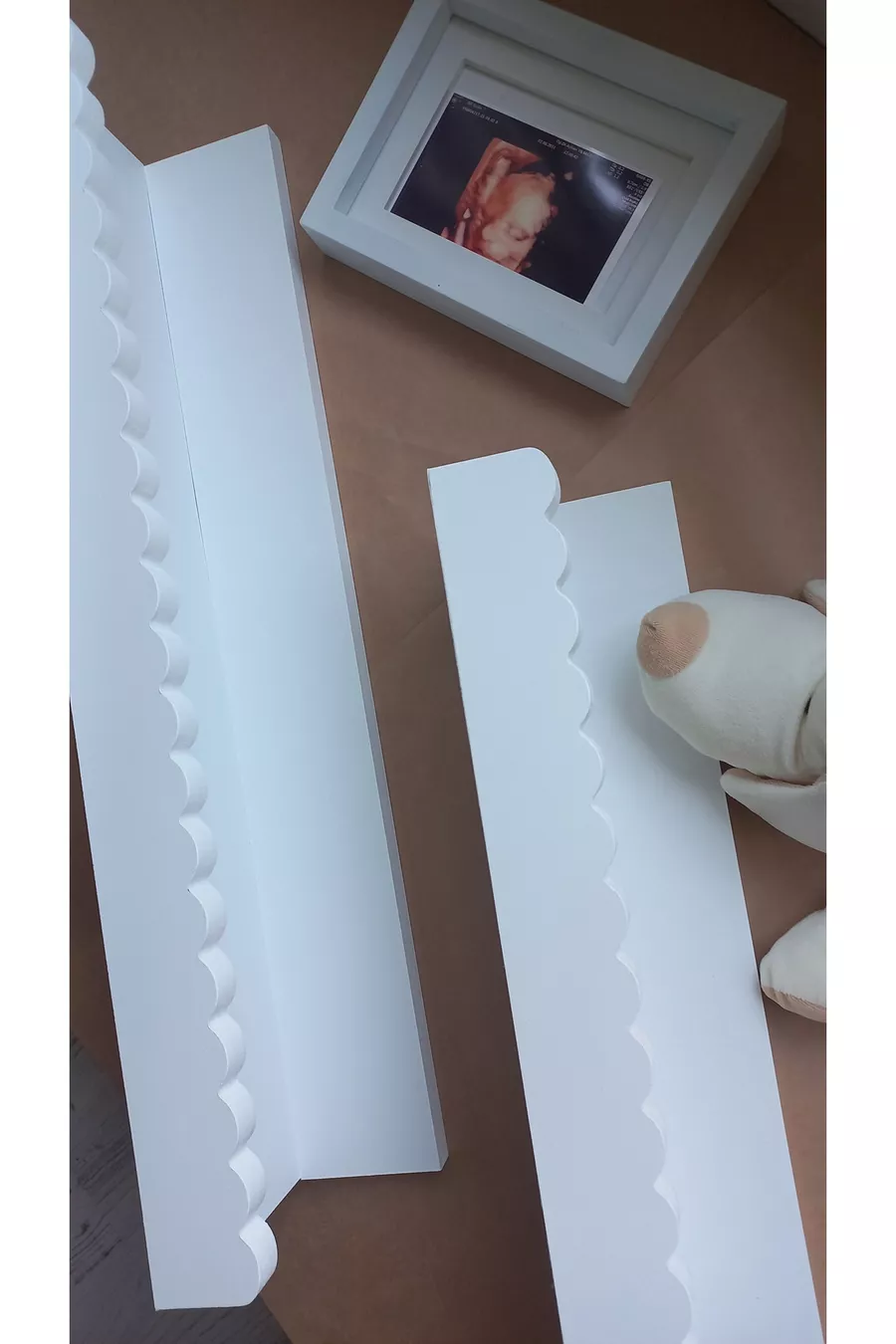 Bibliothèque murale Montessori pour bébé et enfant blanche 2 pièces, accessoire de chambre (blanc mat / et cm)