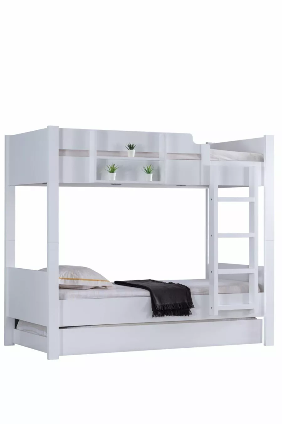 Lits superposés, Lit superposé Asya avec tiroirs et 3 matelas confort