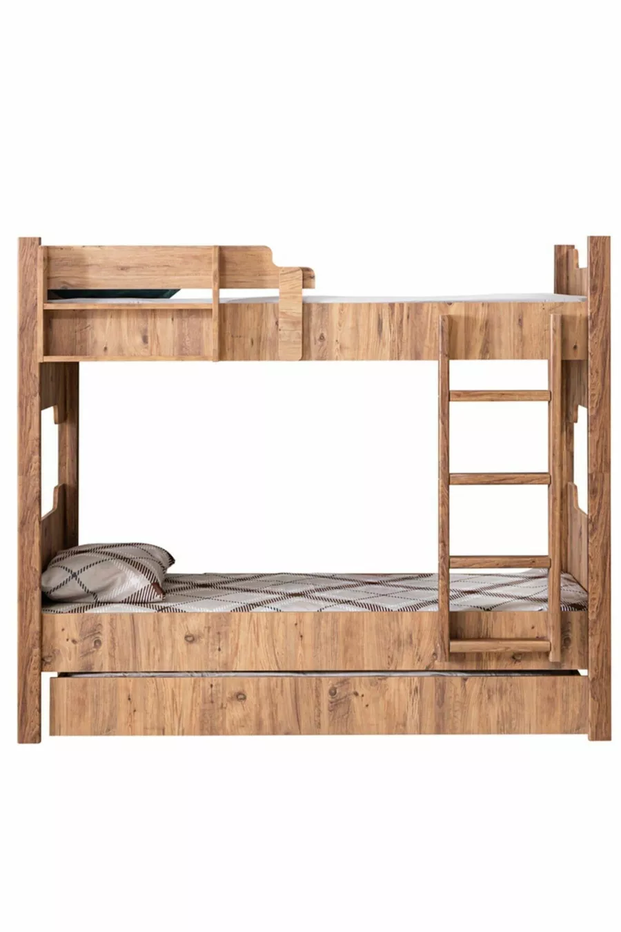 Lits superposés en profil MDF, lit superposé modulable Eurasia avec 3 matelas confort