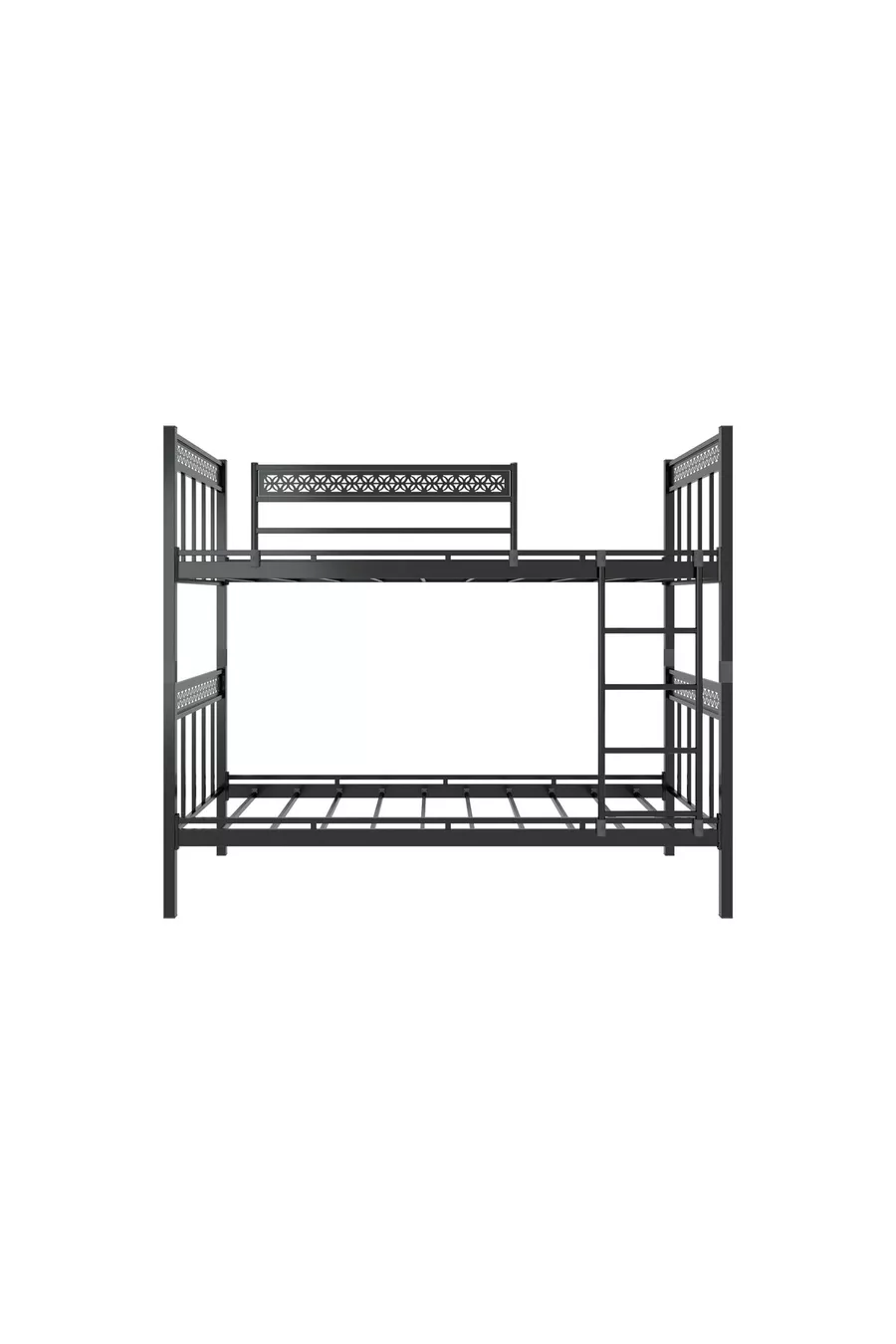 Lit superposé Motif Lit superposé en métal noir compatible avec matelas