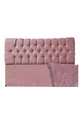 Tête de lit Alc Vénus en velours rose matelassé pour lit double
