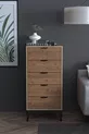 Commode Arden 5 tiroirs, panier à linge