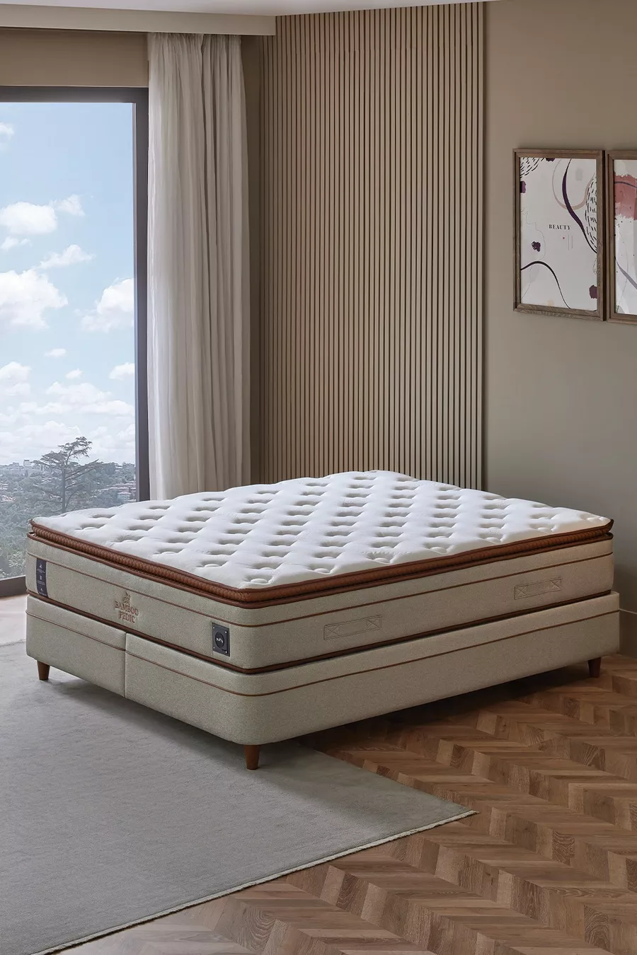 Matelas à ressorts avec poches Pedic en bambou
