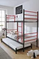 Lit superposé Trend Yavrulu Compatible avec lit 3 places Rouge Métal