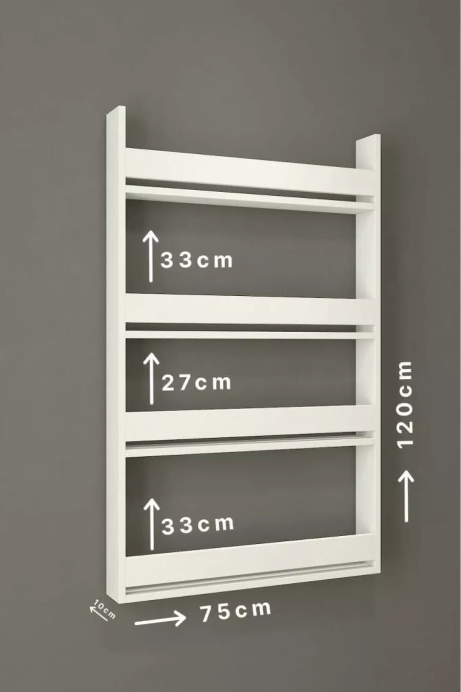 Bibliothèque Montessori pour enfants à 4 étagères murales blanche - Design éducatif