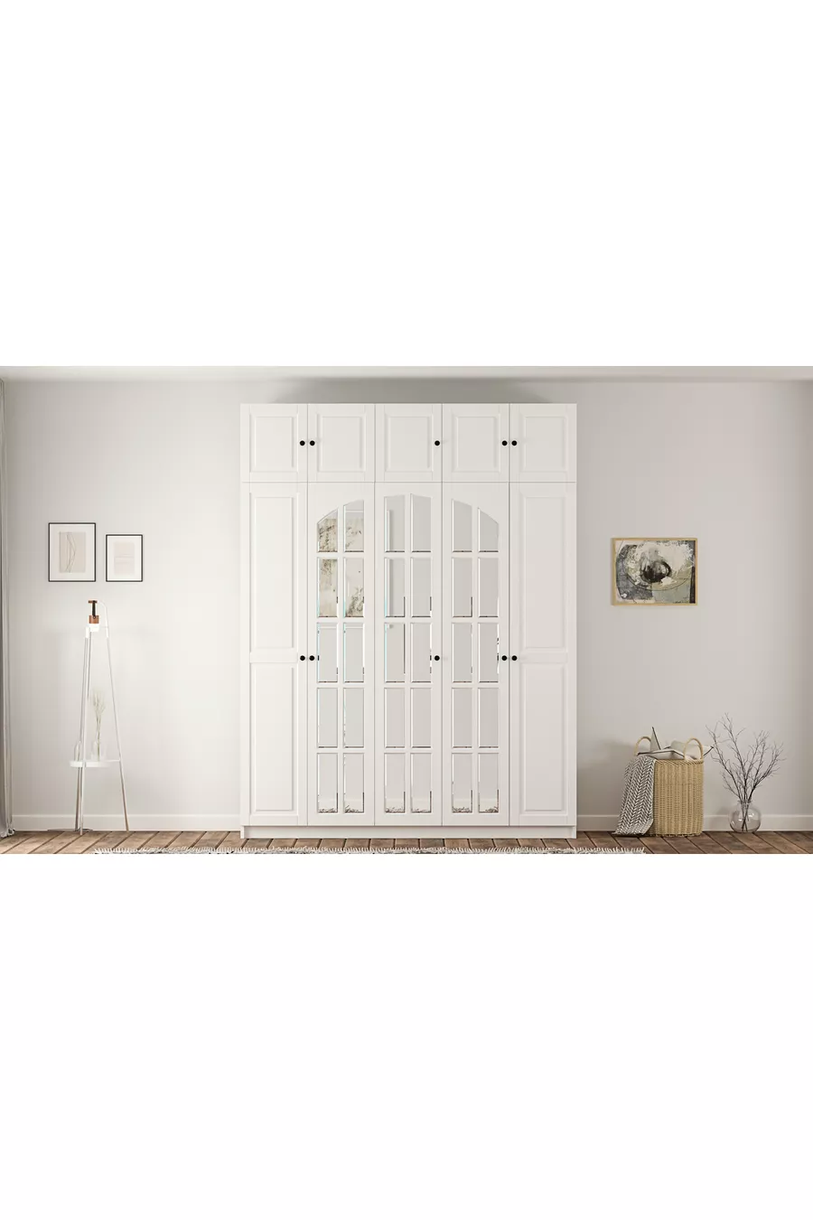 Armoire Mega avec 5 Portes et Placard Beyza Country