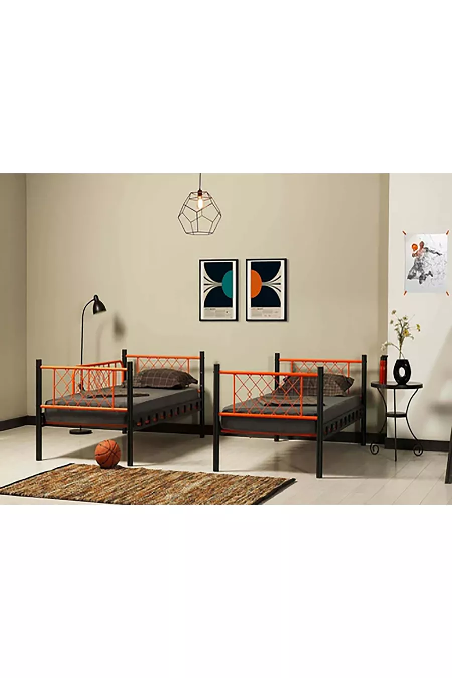 DZGN HOME METİS CHAMBRE D'ENFANT LIT SUPERPOSÉ ET CADRE DE LIT EN MÉTAL - x CM