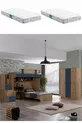 Ranza, Lit superposé Riva avec lit, bureau, armoire à 3 portes et 2 matelas Confort