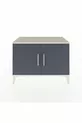 Commode Hyperion 2 étagères 2 portes Pierre de lune-Anthracite