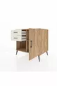 Commode Kronos avec une seule étagère, 2 tiroirs et une porte, Pin-Pin / Nacré